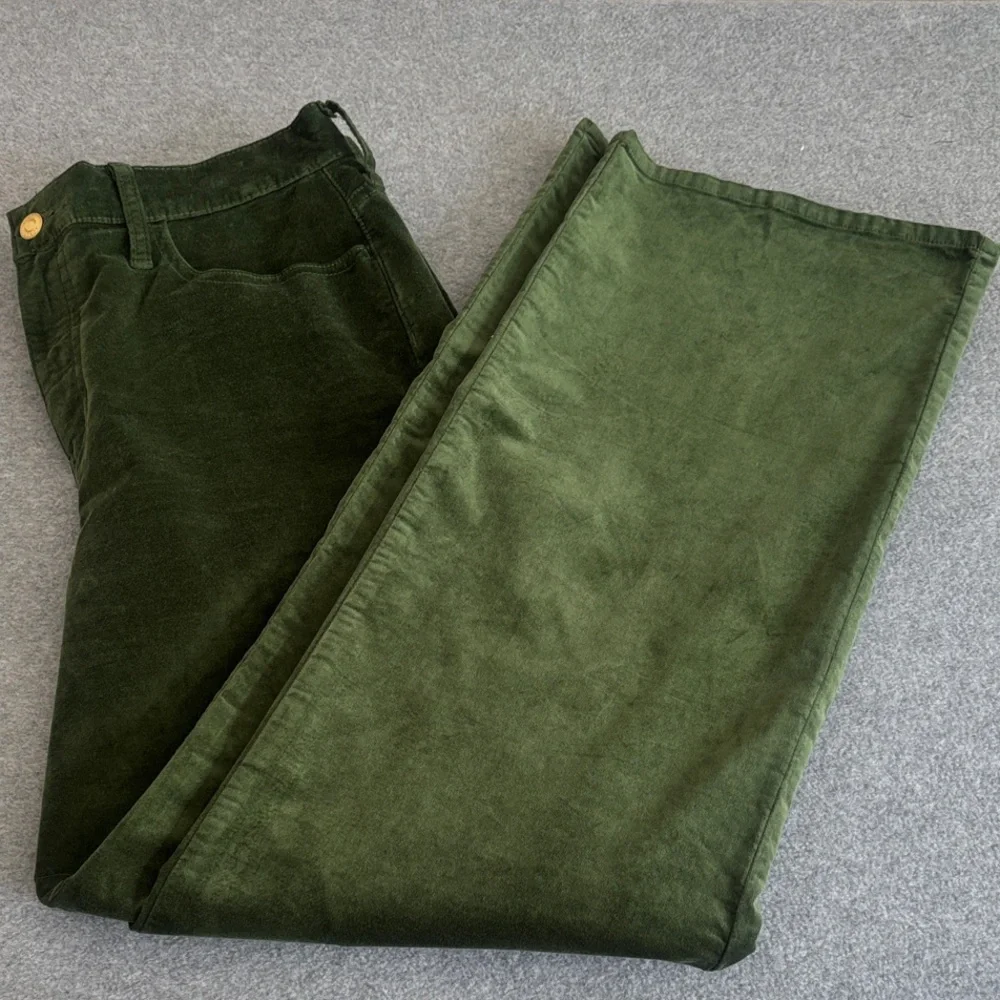 J. Crew Full-length slim wide-leg pant in Stretch Velvet 29 Green - Picture 5 of 11